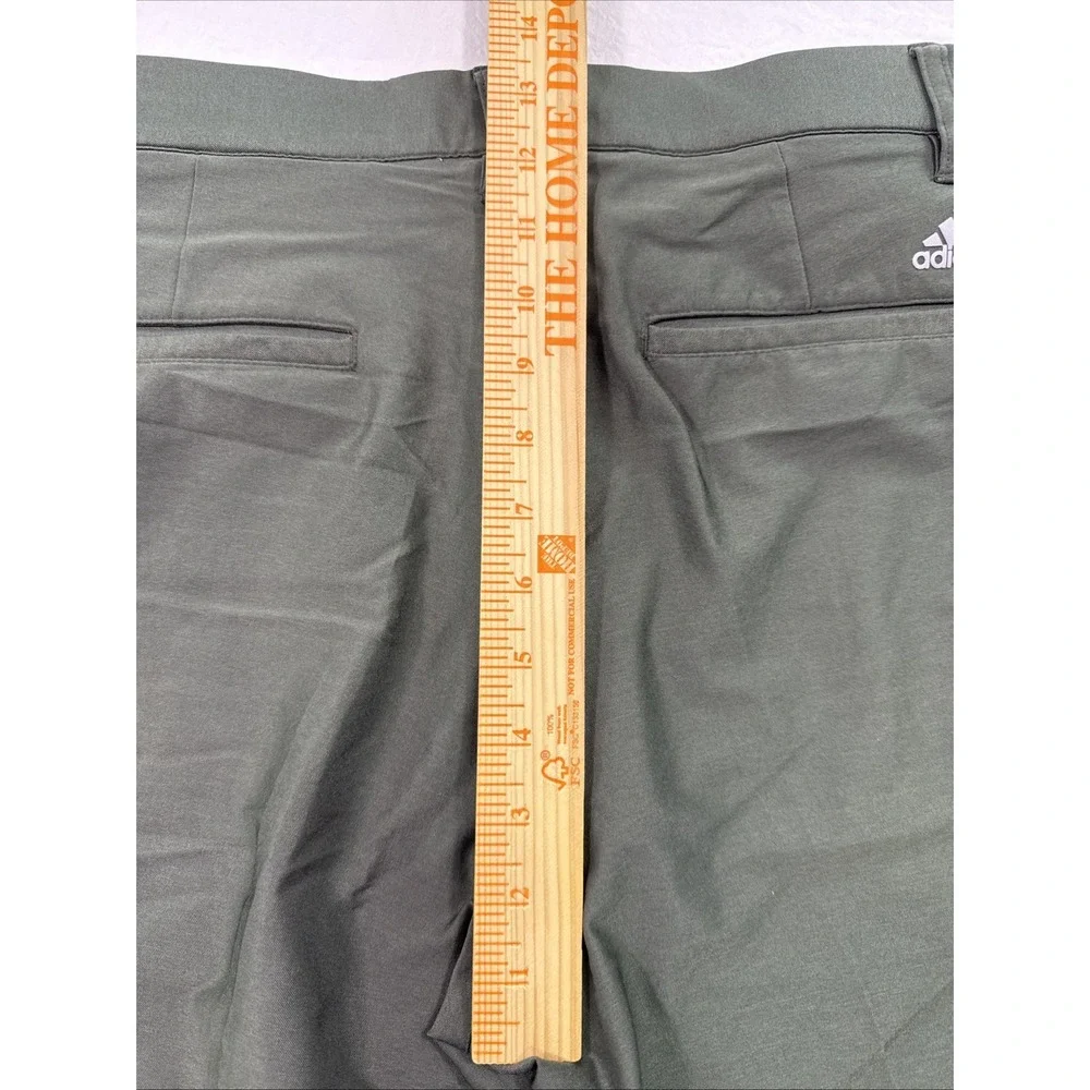 Adidas Pants Men 34x32 KHAKI GRN Straight Golf Flat Front  Climacool PERFORMANCE